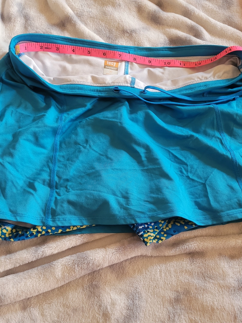 Lucy Turquoise Swim Skirt with Printed Built-In Shorts